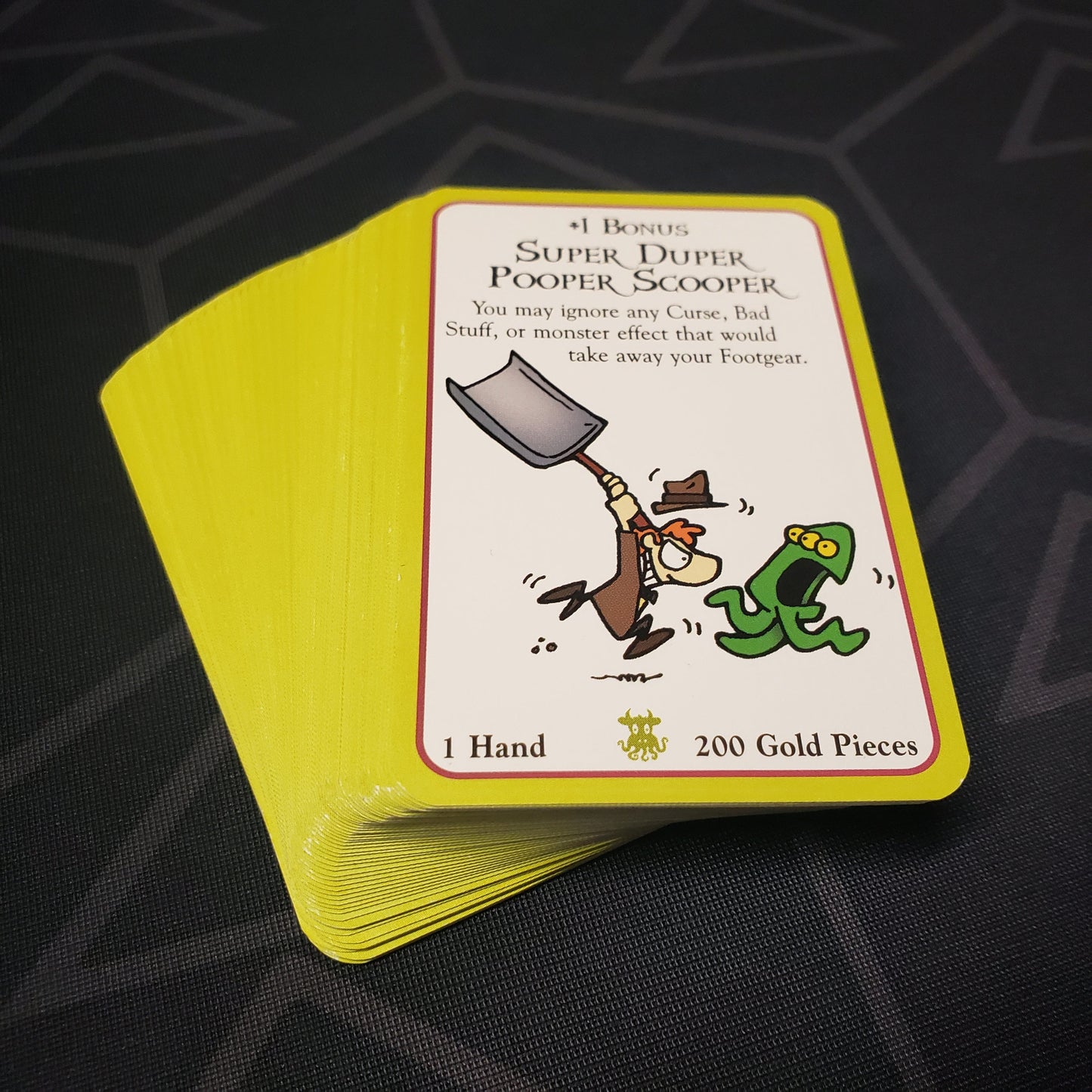 Image shows the fanned-out cards of the Call of Cowthulhu expansion for the card game Munchkin Cthulhu
