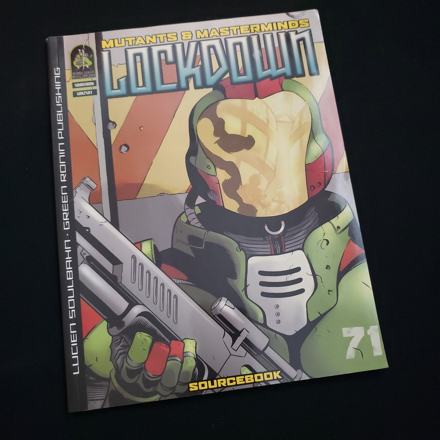 Image shows the front cover of the Locldown book for the Mutants & Masterminds 2E roleplaying game