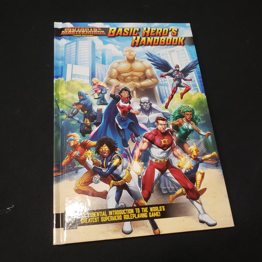 Image shows the front cover of the Basic Hero’s Handbook for the roleplaying game Mutants & Masterminds: Third Edition