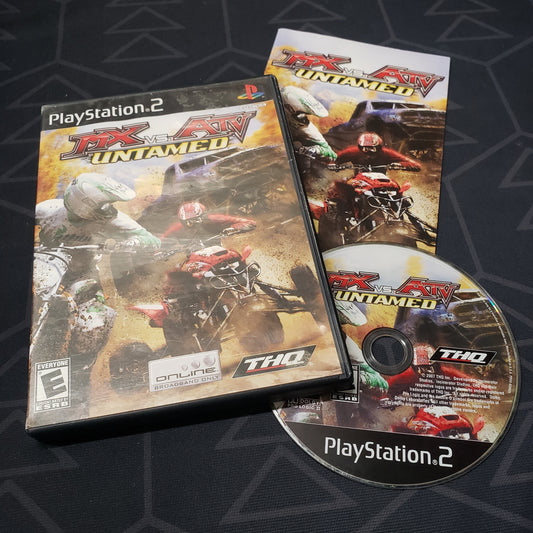 Image shows the case, manual and disc for the video game MX vs. ATV Untamed for Playstation 2