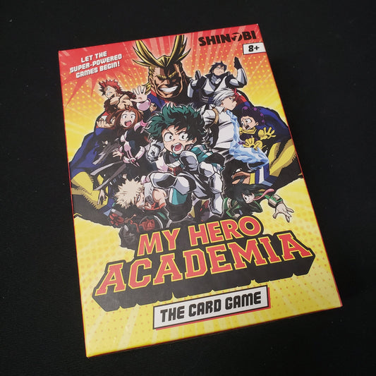 Image shows the front cover of the box of My Hero Academia: The Card Game