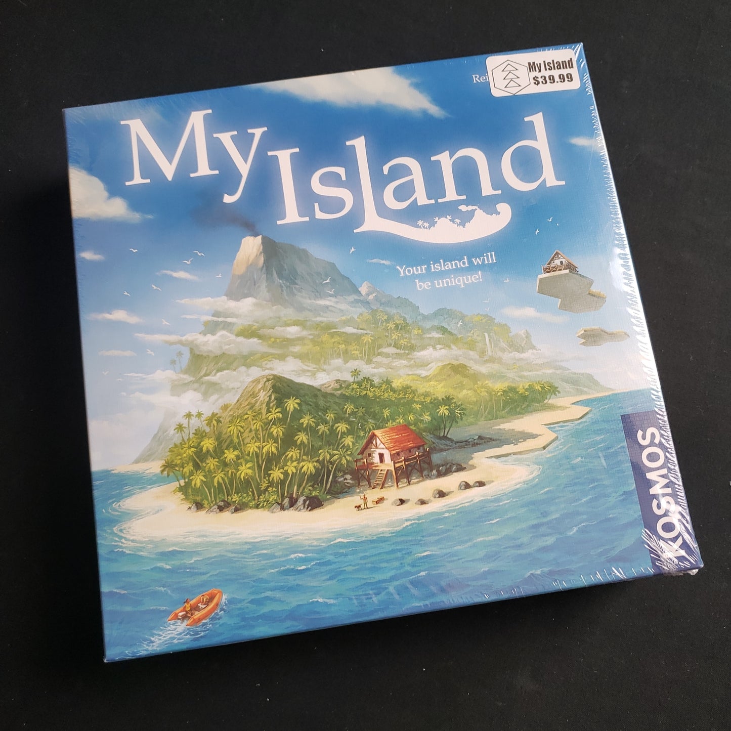 Image shows the front cover of the box of the My Island board game