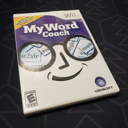 Image shows the front of the case for the video game My Word Coach for Nintendo Wii