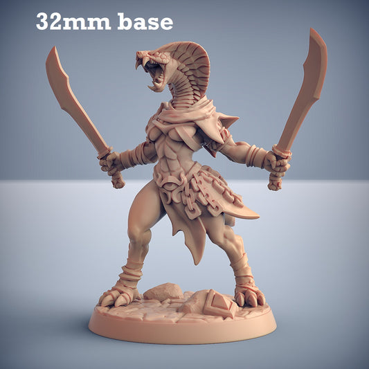 Image shows a 3D render of a yuan-ti soldier gaming miniature.