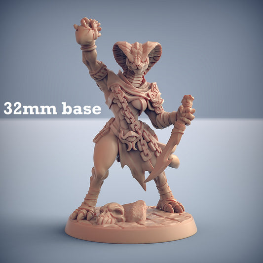 Image shows a 3D render of a yuan-ti soldier gaming miniature.