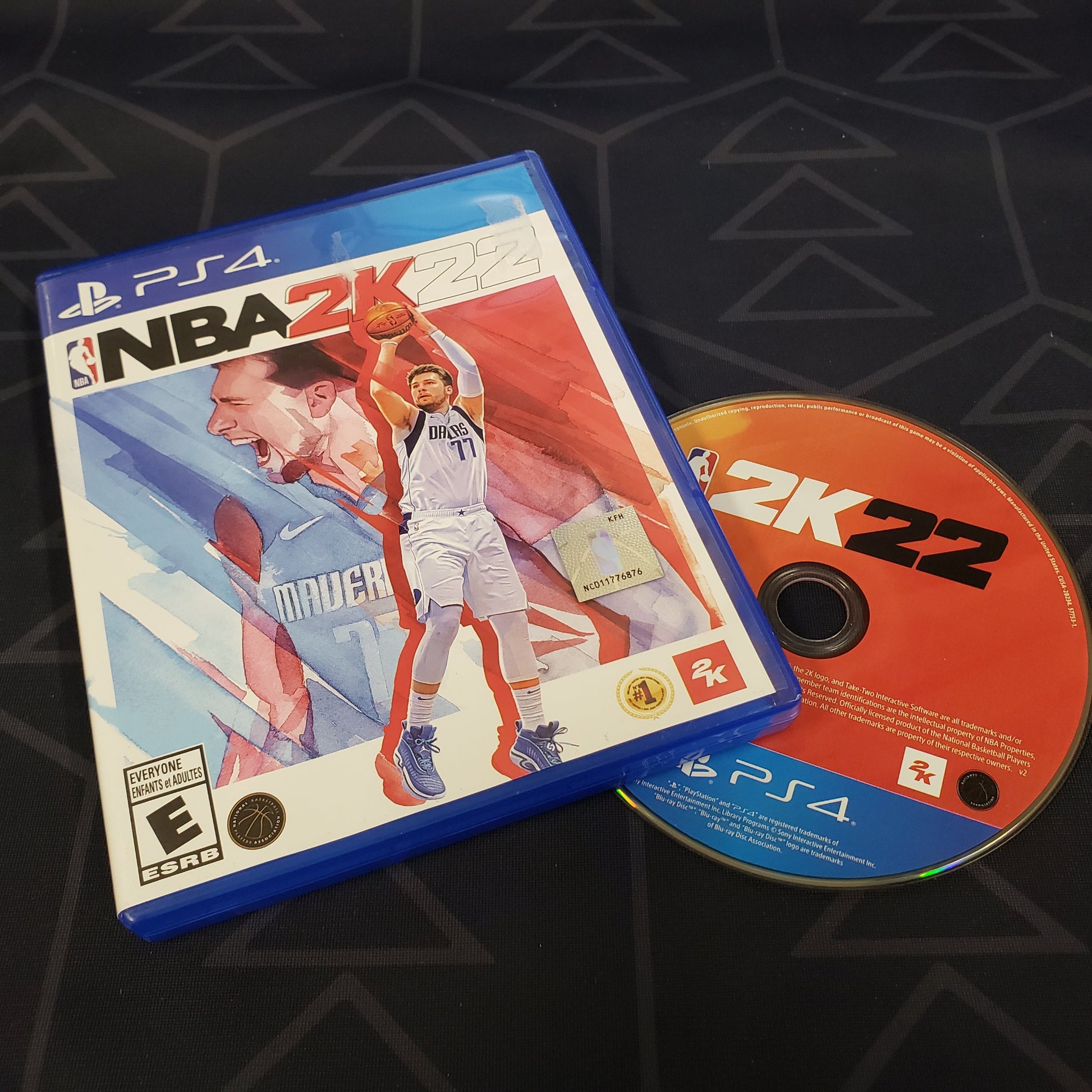 Image shows the case and disc for the video game NBA 2K22 for Playstation 4