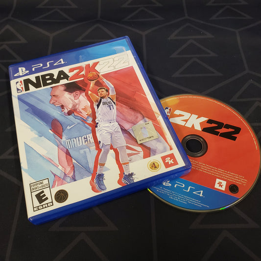 Image shows the case and disc for the video game NBA 2K22 for Playstation 4