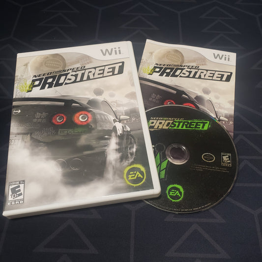 Image shows the case, manual & disc for the video game Need for Speed: ProStreet for Nintendo Wii