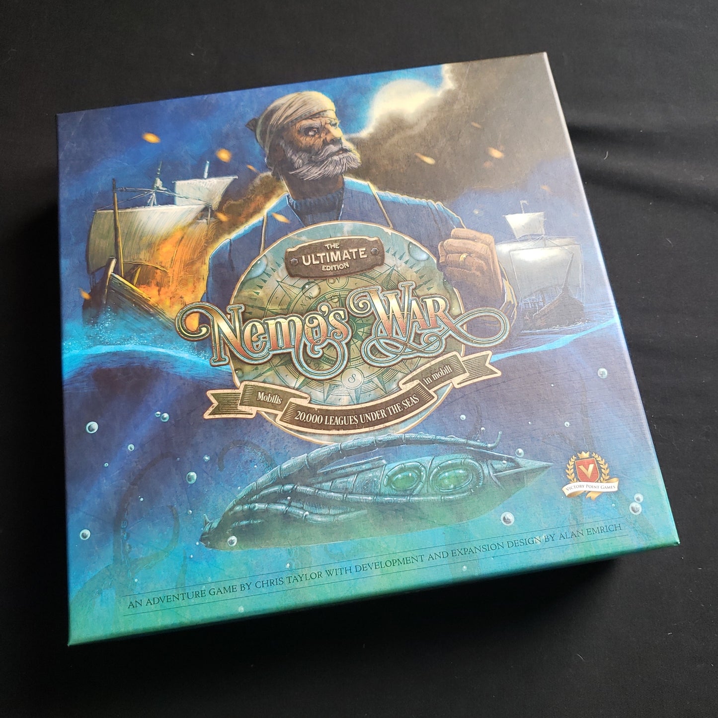 Image shows the front cover of the box of the Nemo's War: The Ultimate Edition board game