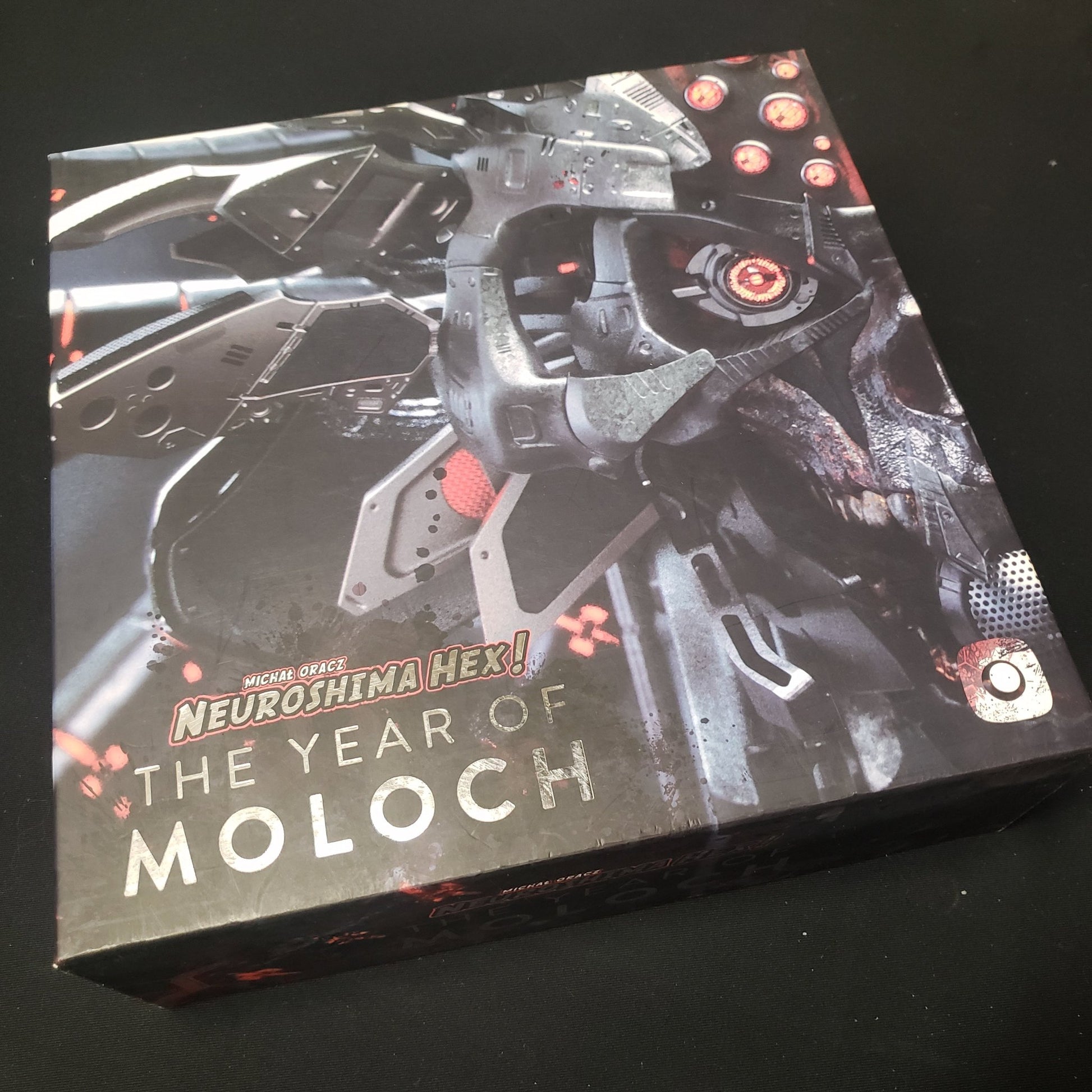 Image shows the front cover of the box of the Neuroshima Hex 3.0: The Year of Moloch board game