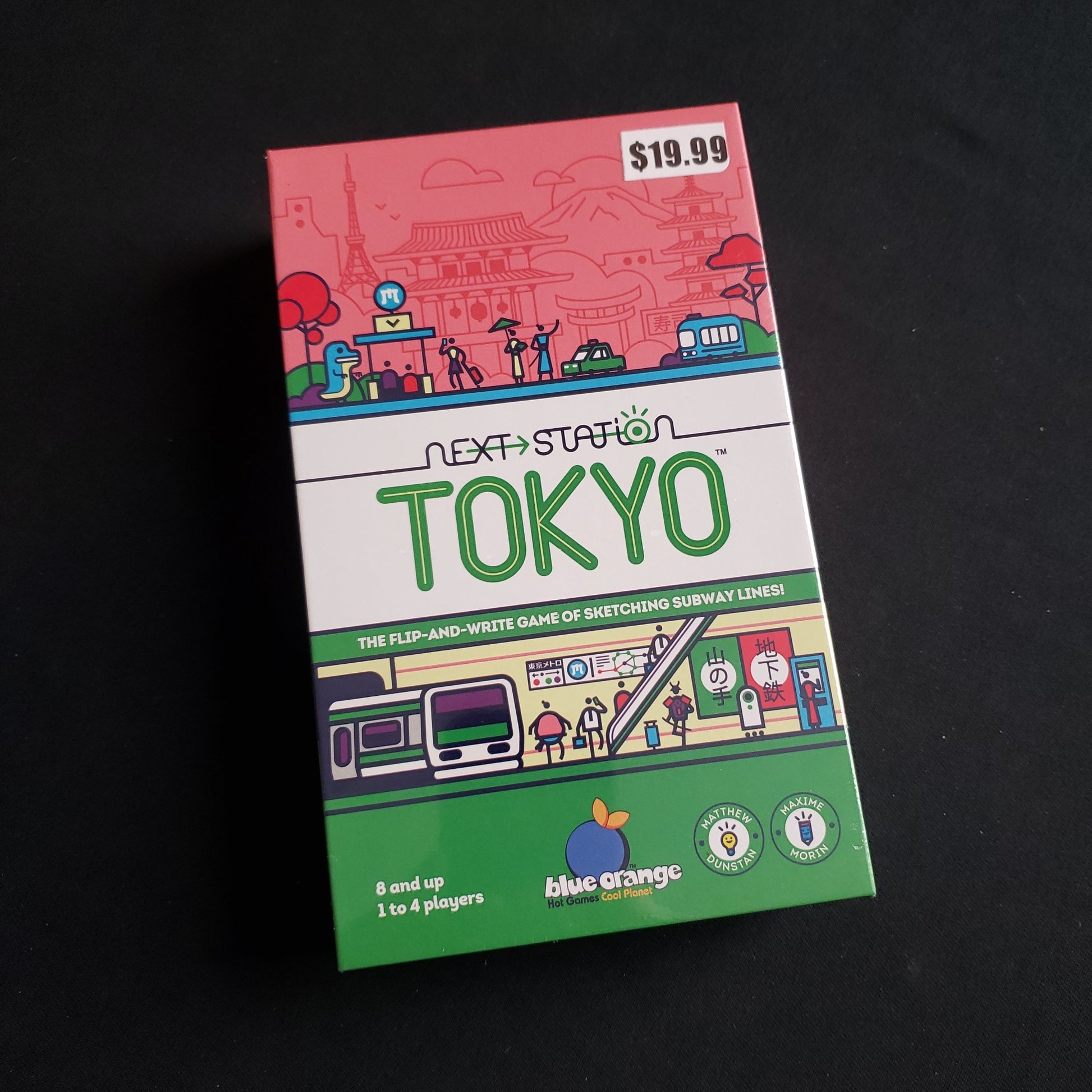 Image shows the front cover of the box of the Next Station: Tokyo board game