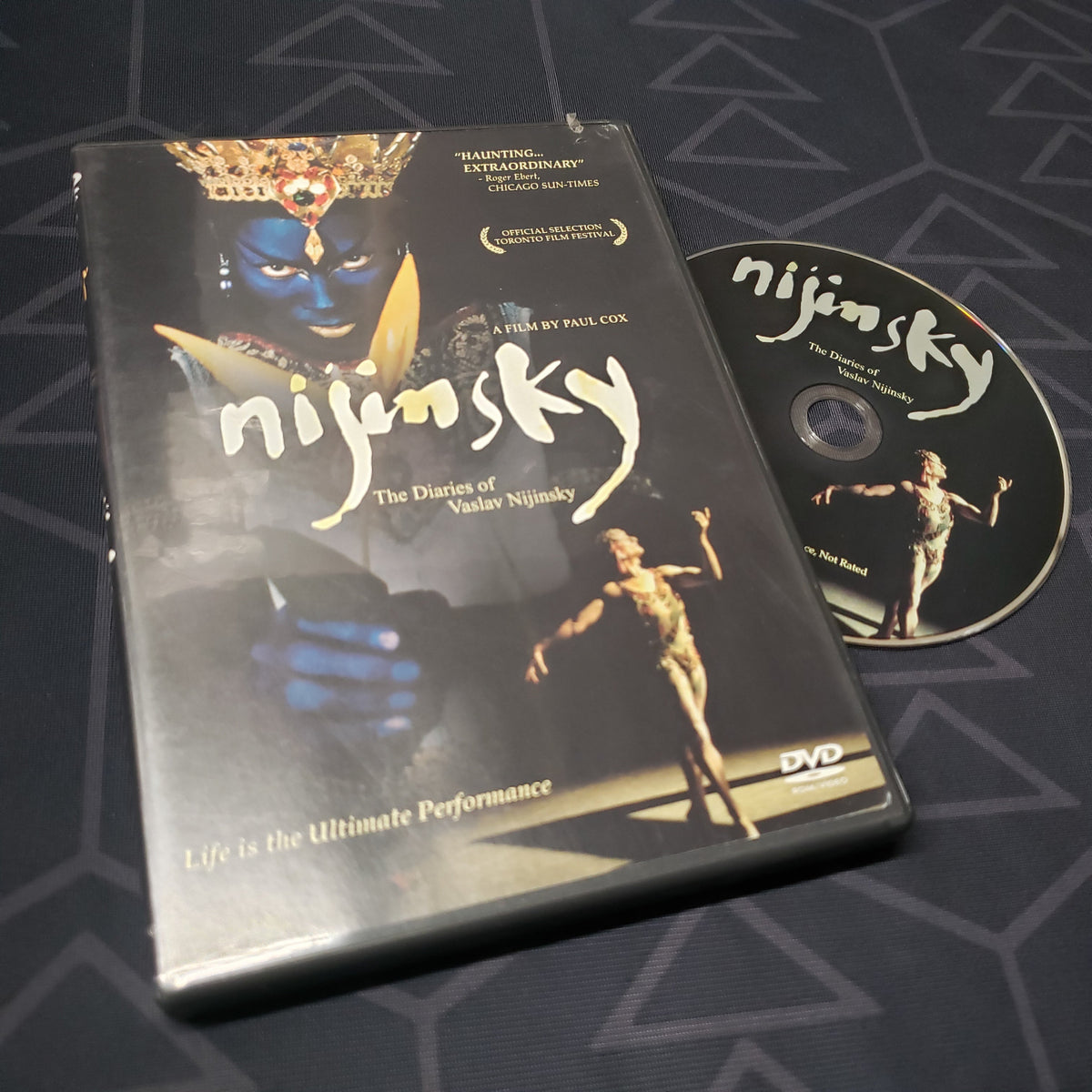 Image shows the case & disc for the movie Nijinsky: The Diaries of Vaslav Nijinsky on DVD