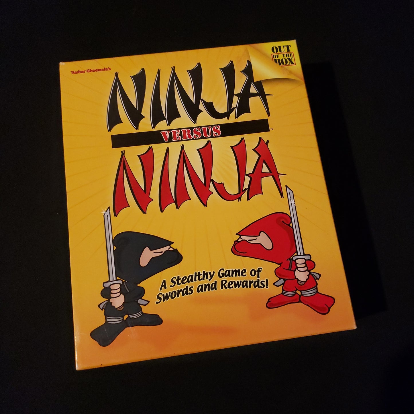 Image shows the front cover of the box of the Ninja versus Ninja board game