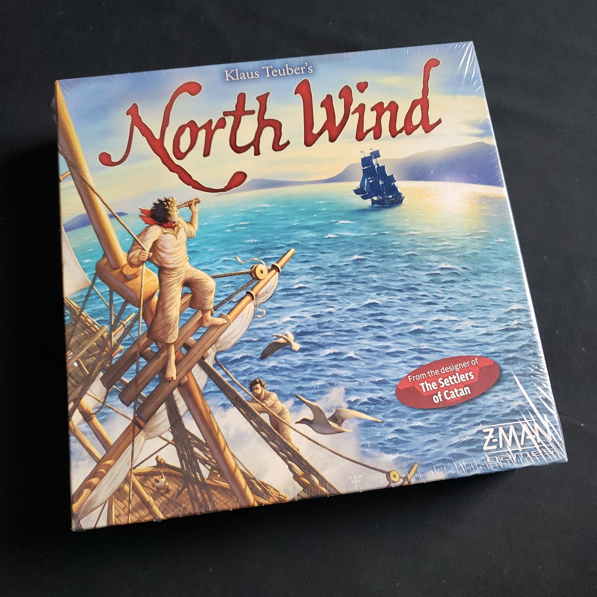 Image shows the front cover of the box of the North Wind board game
