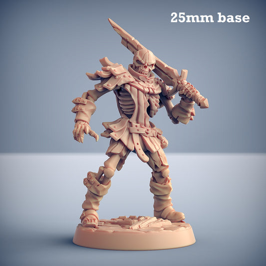 Image shows a 3D render or a skeleton warrior gaming miniature