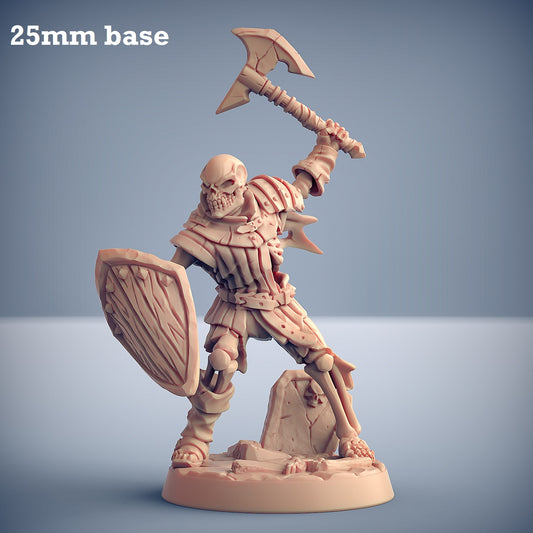 Image shows a 3D render or a skeleton warrior gaming miniature