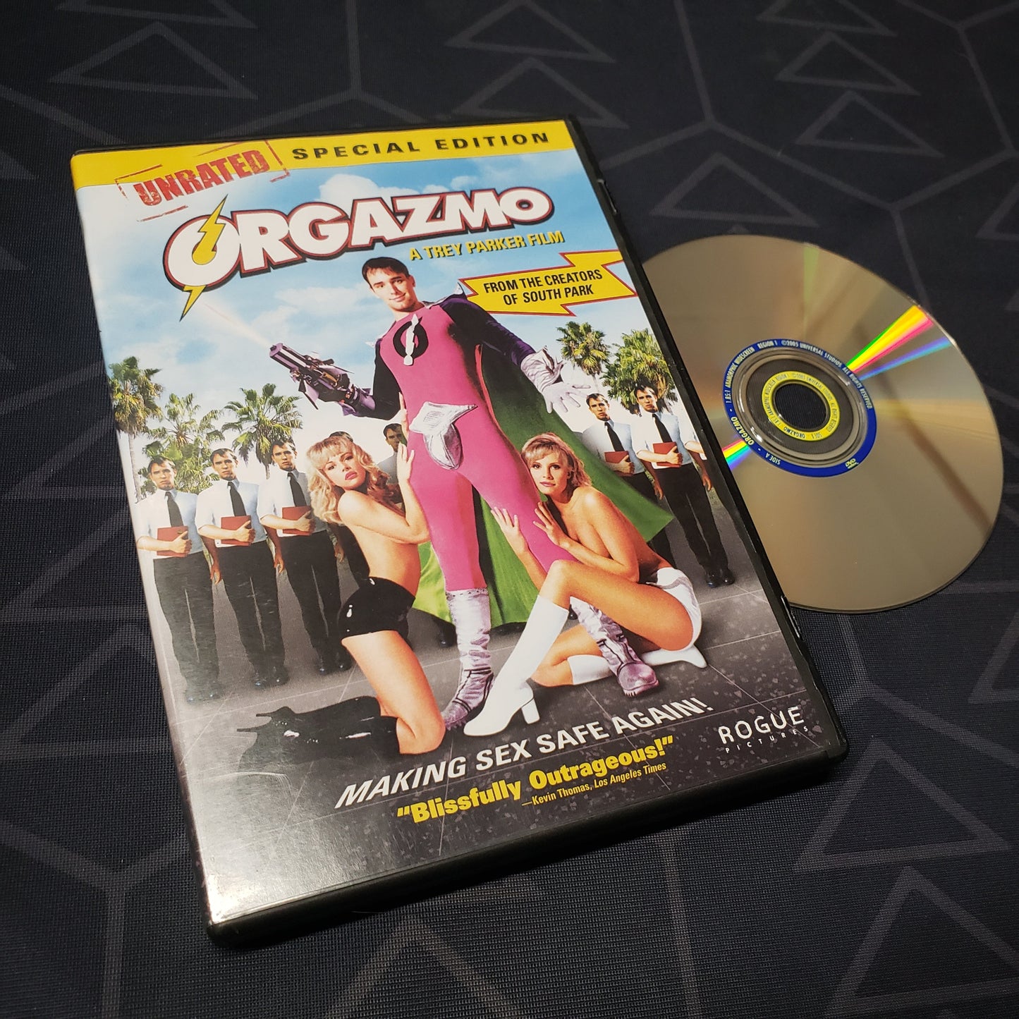 Image shows the case & disc for the movie Orgazmo on DVD