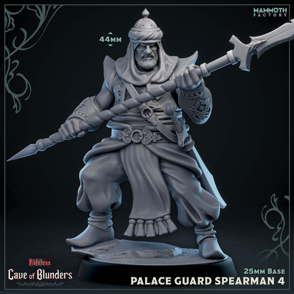 Image shows a 3D render of a desert palace guard gaming miniature.