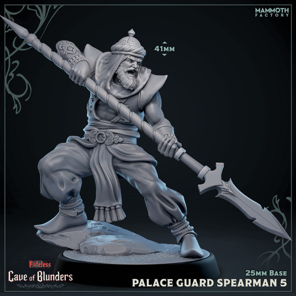 Image shows a 3D render of a desert palace guard gaming miniature.
