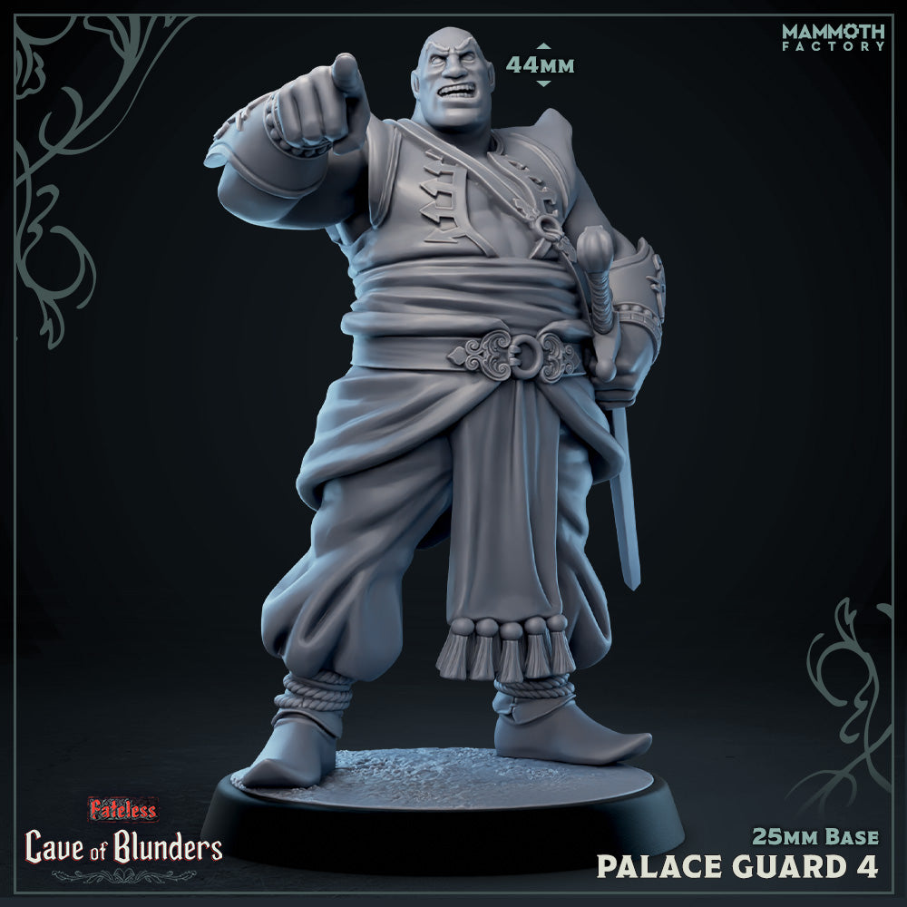 Image shows a 3D render of a desert palace guard gaming miniature.