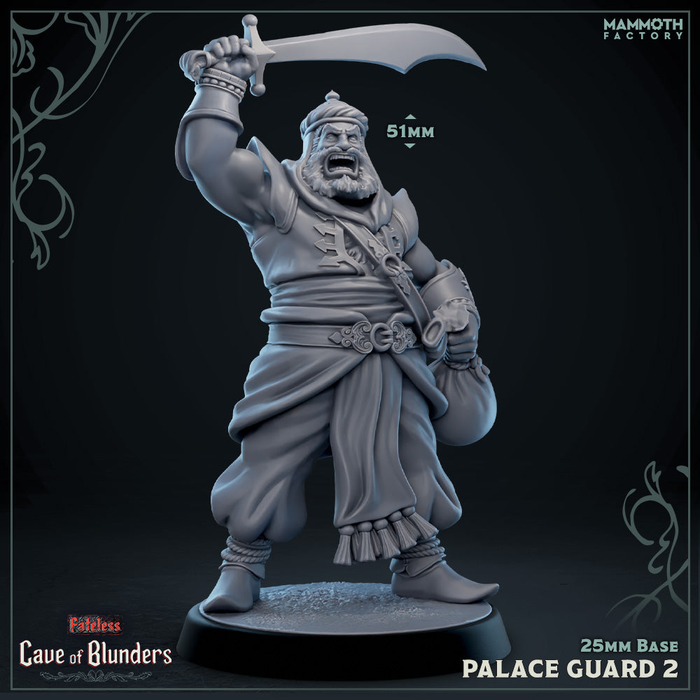 Image shows a 3D render of a desert palace guard gaming miniature.