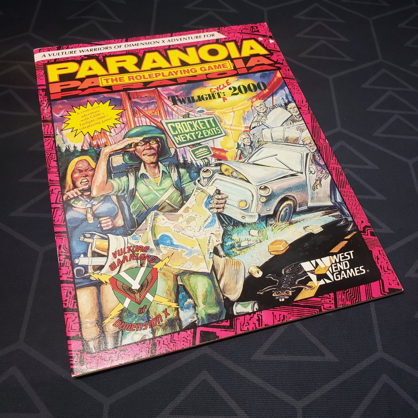 Image shows the front cover of the Paranoia: Twilightcycle 2000 roleplaying game book