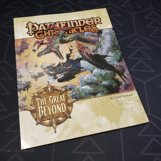 Image shows the front cover of the Chronicles: The Great Beyond book for the roleplaying game Pathfinder 1E