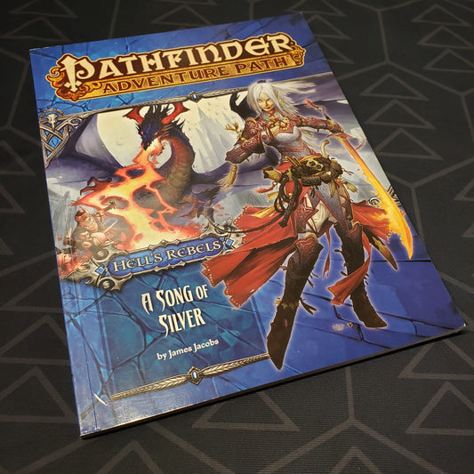 Image shows the front cover of the Hell's Rebels #4: A Song of Silver book for the roleplaying game Pathfinder 1E