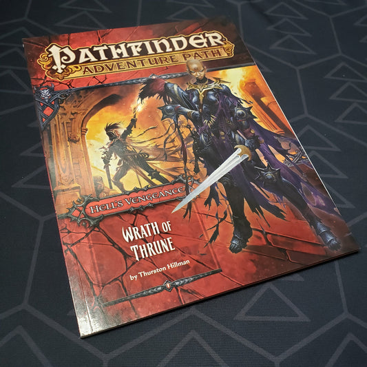 Image shows the front cover of the Hell's Vengeance #2: Wrath of Thrune book for the roleplaying game Pathfinder 1E