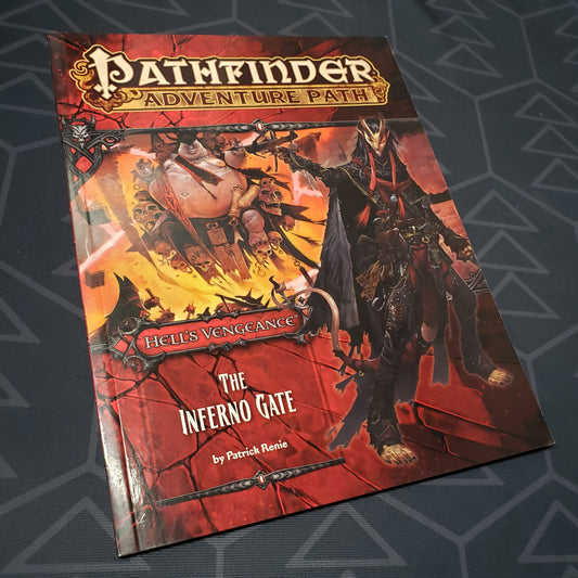 Image shows the front cover of the Hell's Vengeance #3: The Inferno Gate book for the roleplaying game Pathfinder 1E