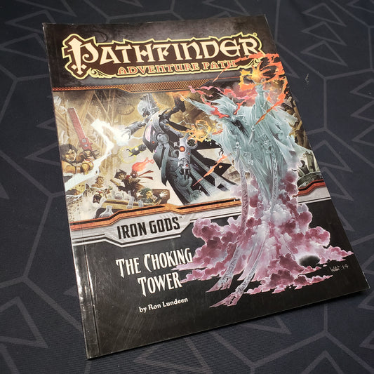 Image shows the front cover of the Iron Gods #3: The Choking Tower book for the roleplaying game Pathfinder 1E