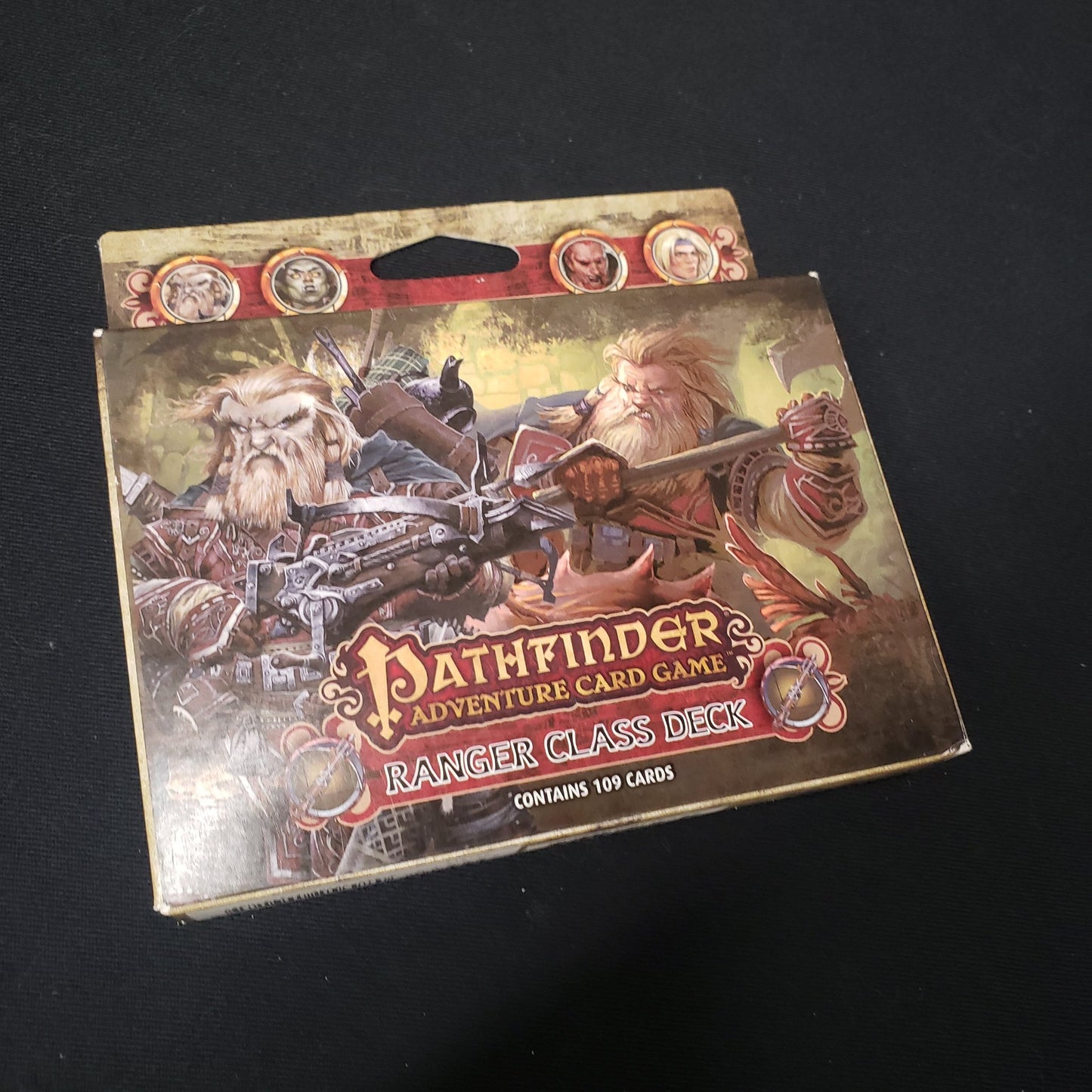 Image shows the front of the box of the Ranger Class Deck for the Pathfinder Adventure Card Game
