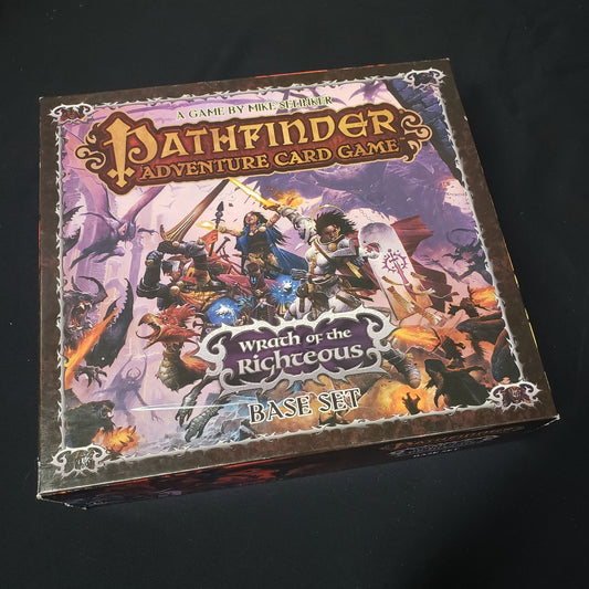 Image shows the front of the box of the Wrath of the Righteous base set for the Pathfinder Adventure Card Game