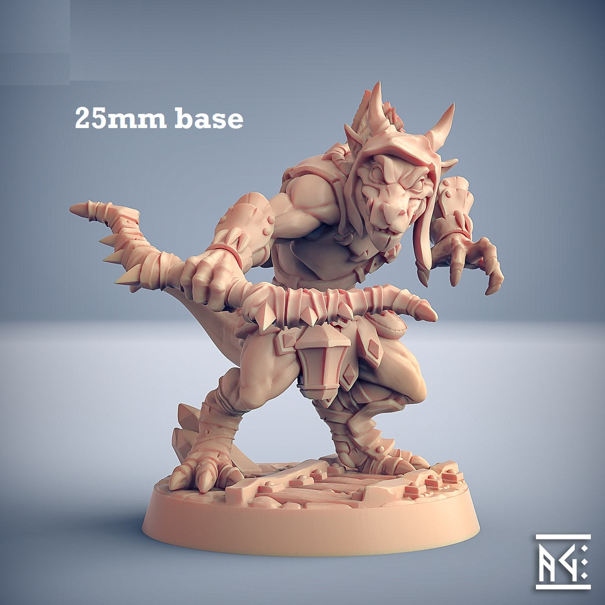 Image shows a 3D render of a kobold ranger gaming miniature