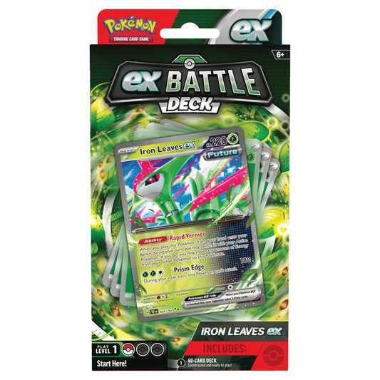 Image shows the front of the packaging for a Pokemon card game deck