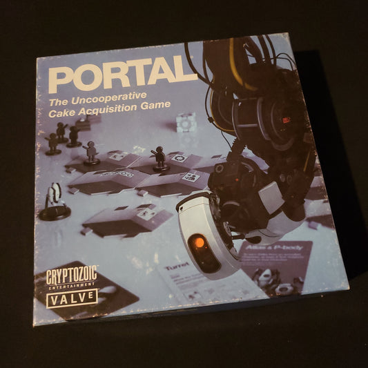 Image shows the front cover of the box of the Portal board game