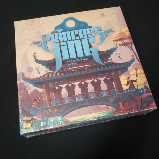 Image shows the front cover of the box of the Princess Jing board game