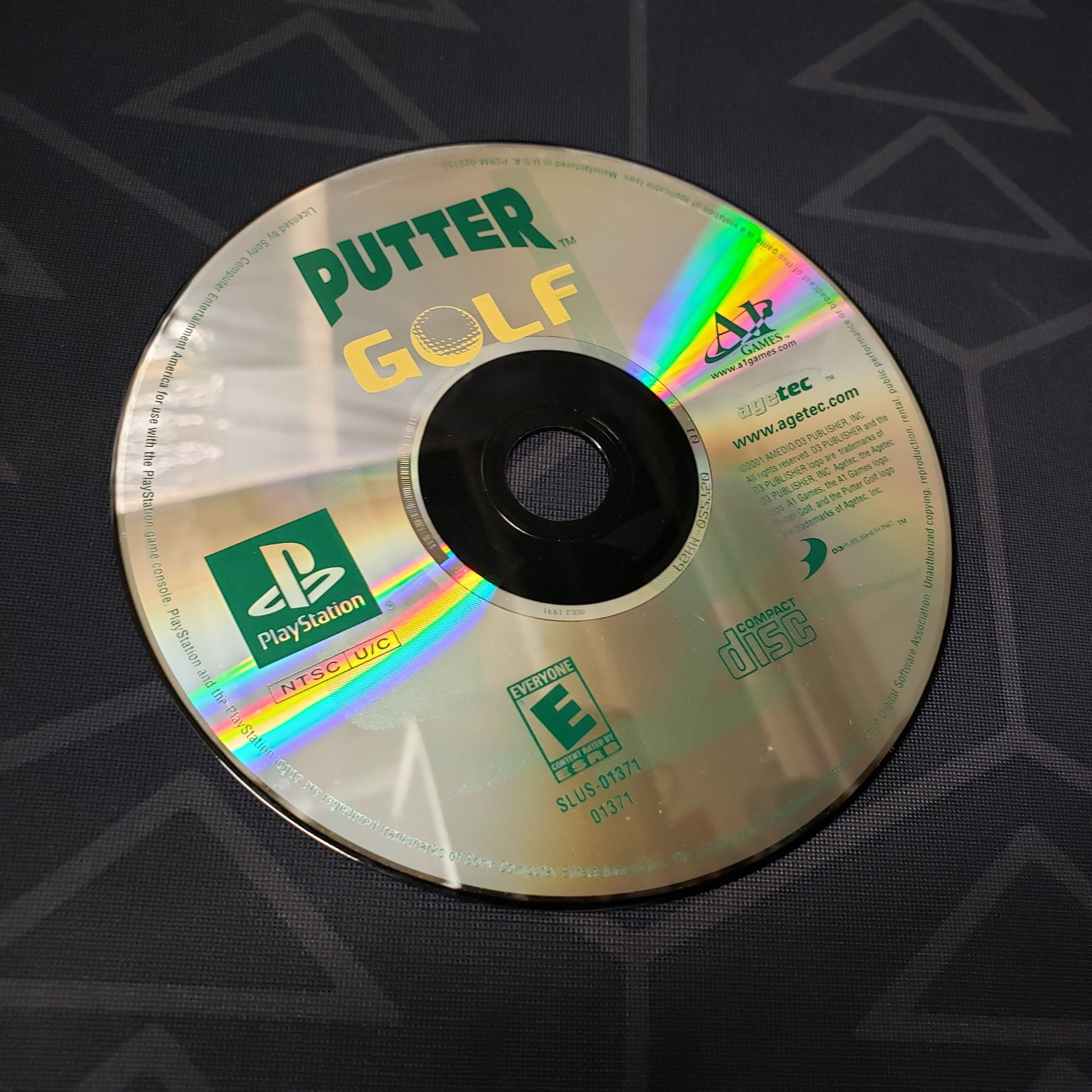Image shows the label side of the game disc for the video game Putter Golf for Playstation 1
