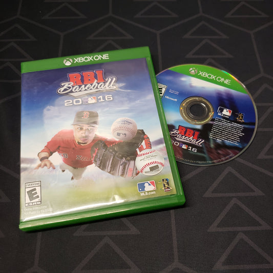 Image shows the case and disc for the video game RBI Baseball 2016 for Xbox One