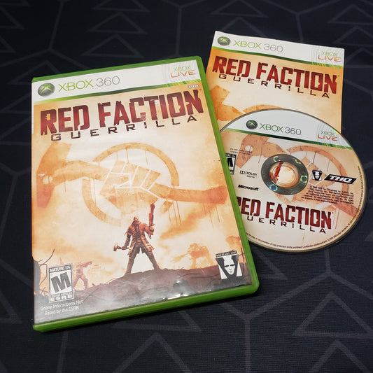 Image shows the case, manual and disc for the video game Red Faction: Guerrilla for Xbox 360