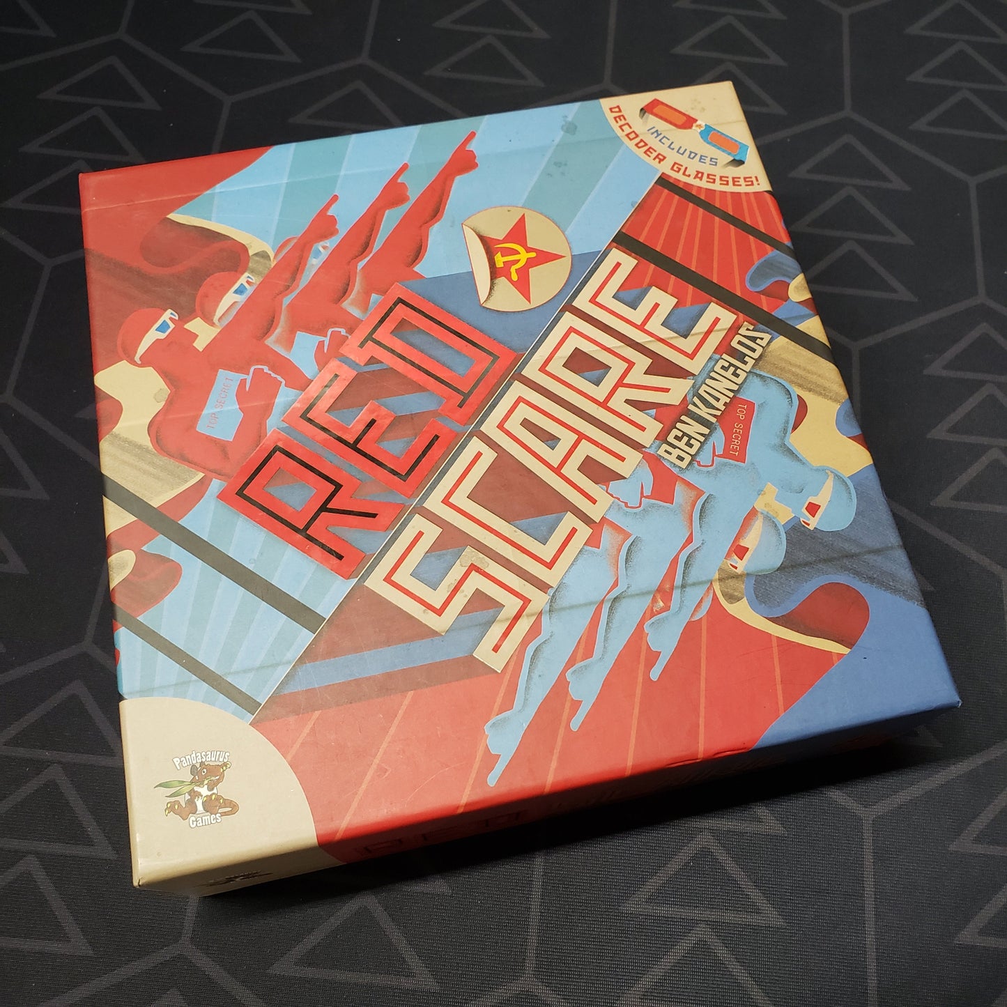 Image shows the front cover of the box of the Red Scare board game