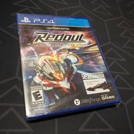 Image shows the front of the case for the video game Redout: Lightspeed Edition for Playstation 4