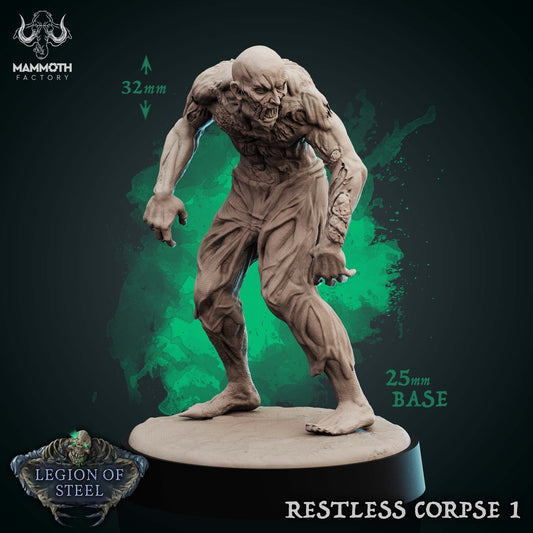 Image shows a 3D render of a shambling zombie gaming miniature.