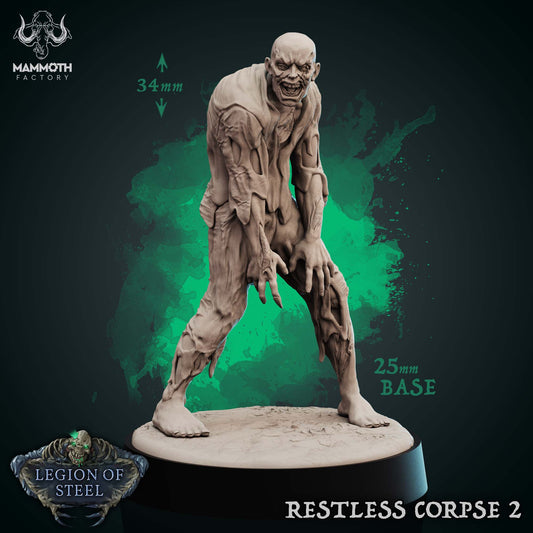 Image shows a 3D render of a shambling zombie gaming miniature.