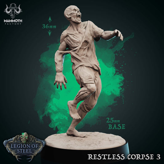 Image shows a 3D render of a shambling zombie gaming miniature.