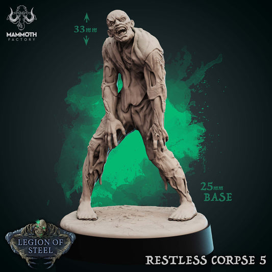 Image shows a 3D render of a shambling zombie gaming miniature.