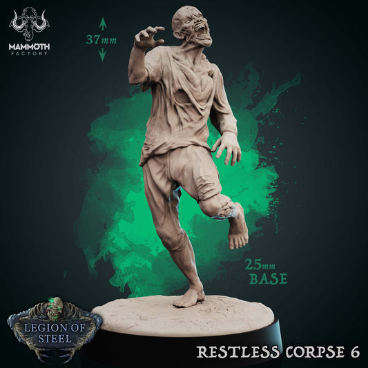 Image shows a 3D render of a shambling zombie gaming miniature.