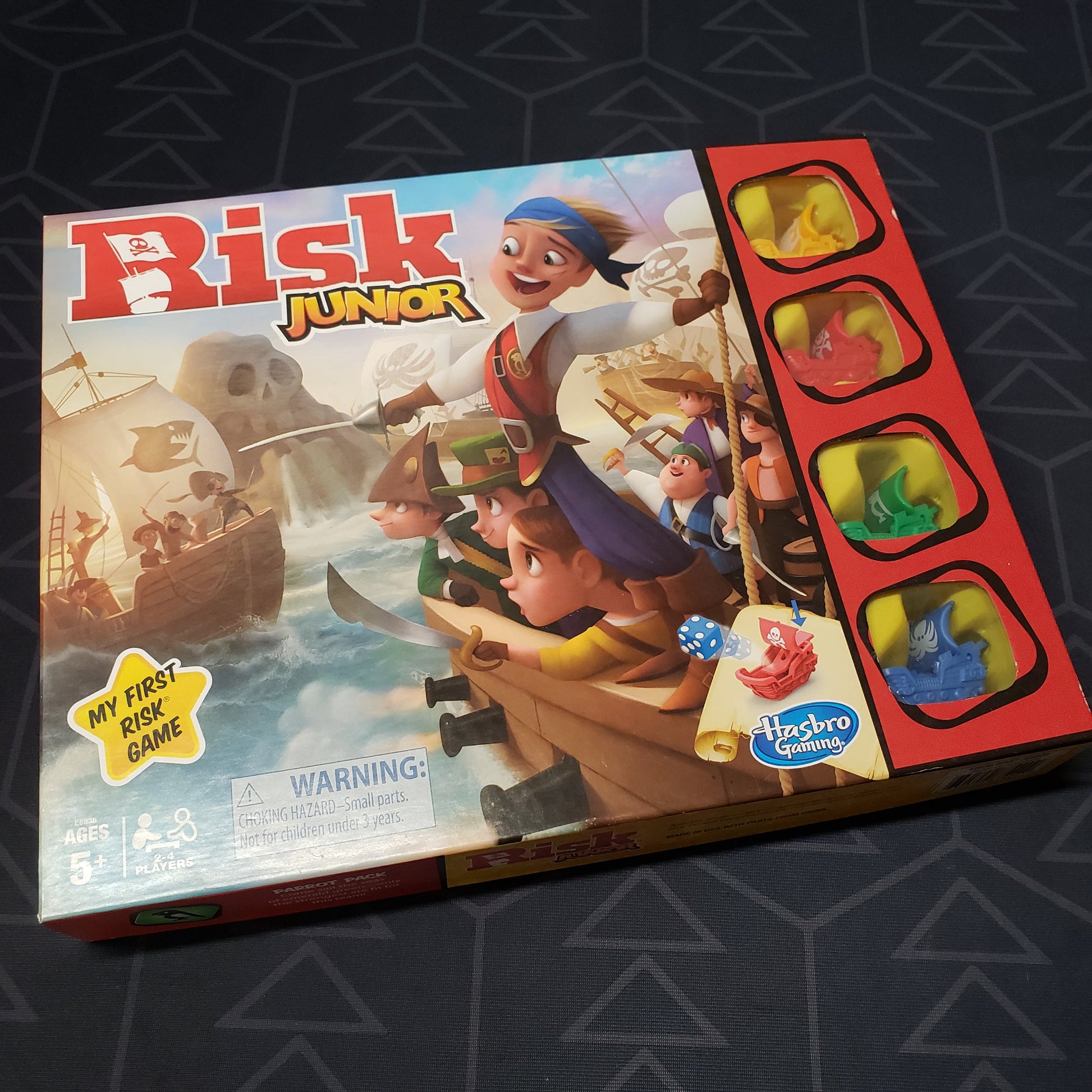 Image shows the front cover of the box for the Risk Junior board game