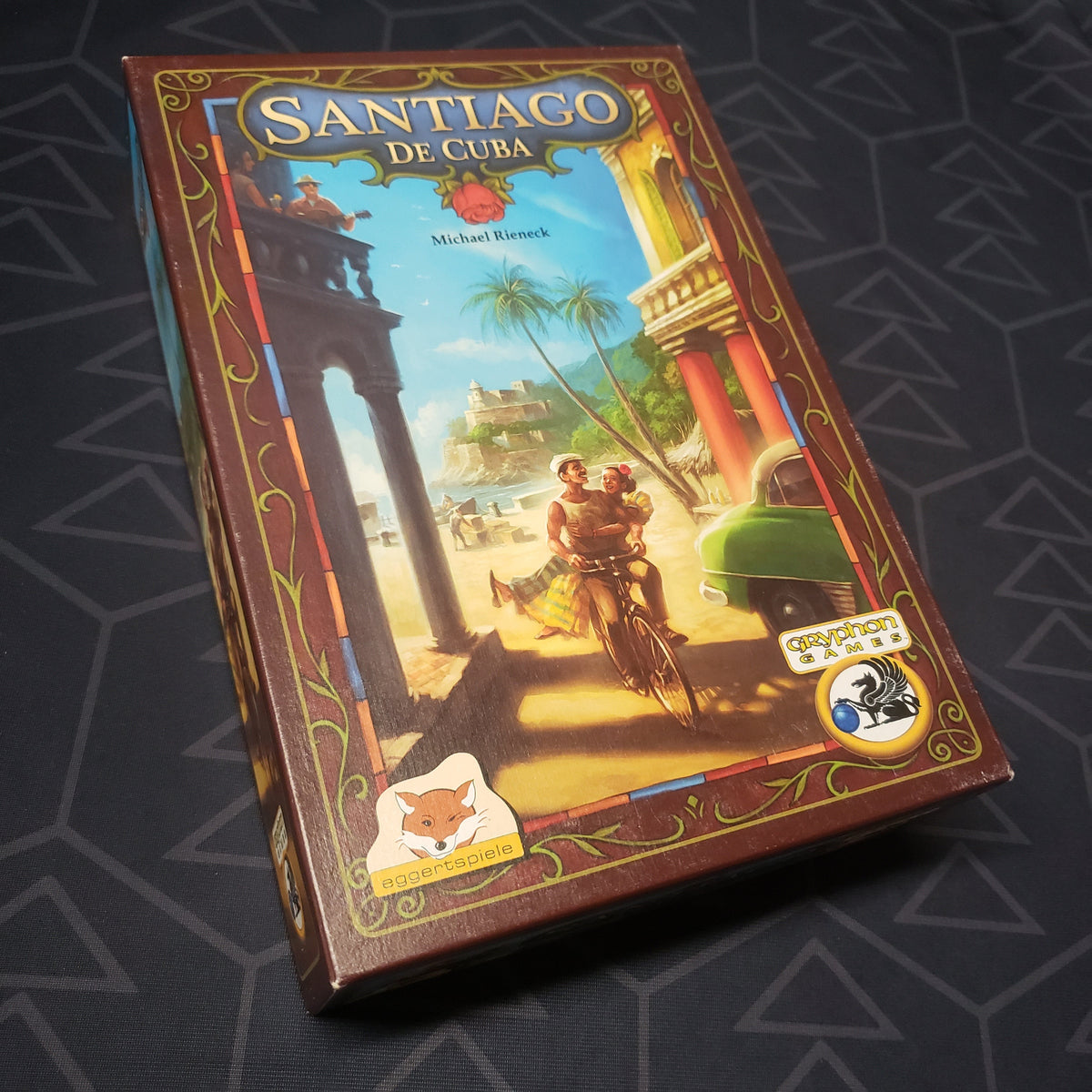 Image shows the front cover of the box for the Santiago de Cuba board game