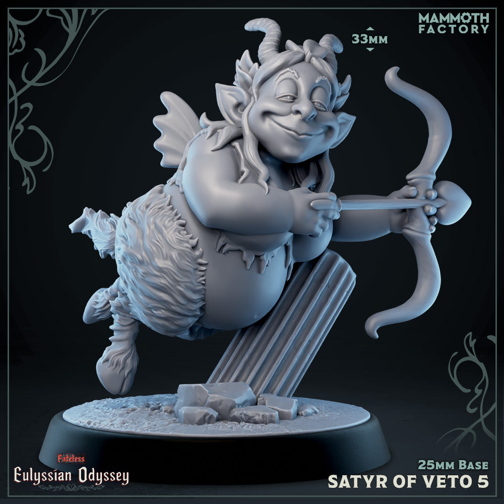 Image shows a 3D render of a satyr cherub gaming miniature.